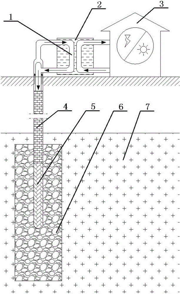 System for efficiently exploiting geothermal energy in dry-hot rock by means of heat pipe