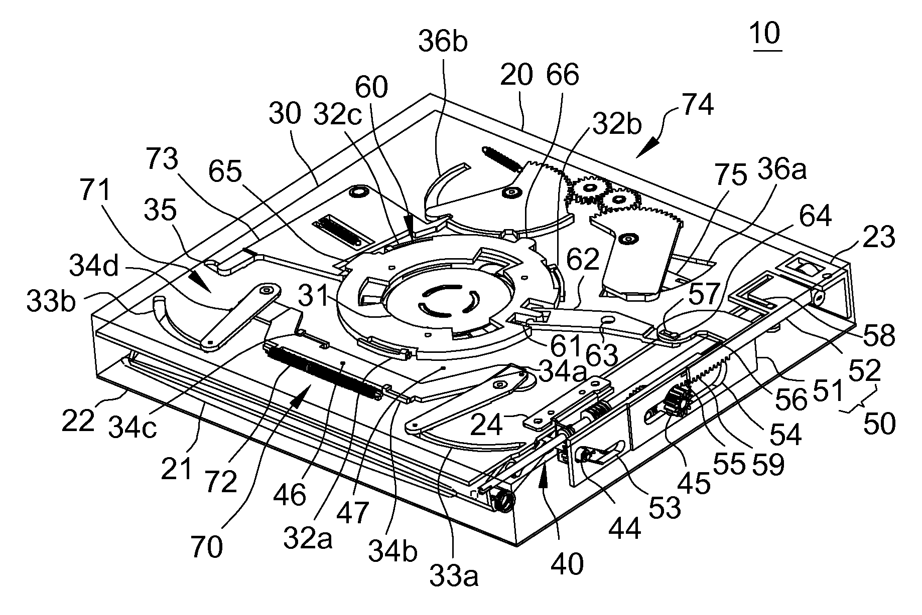 Slot-in optical disk drive