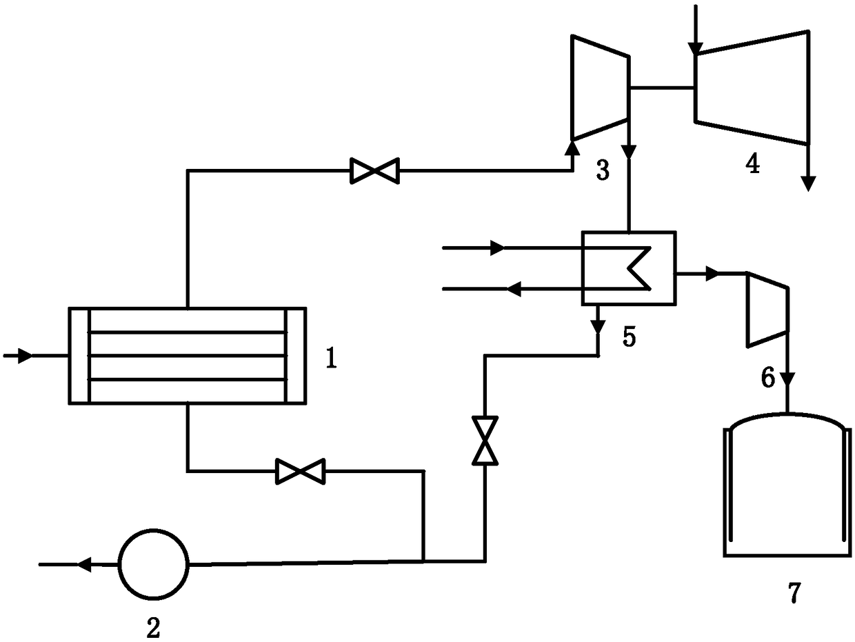 Supercritical mixed working medium steam turbine exhaust gas separation system and pumping method