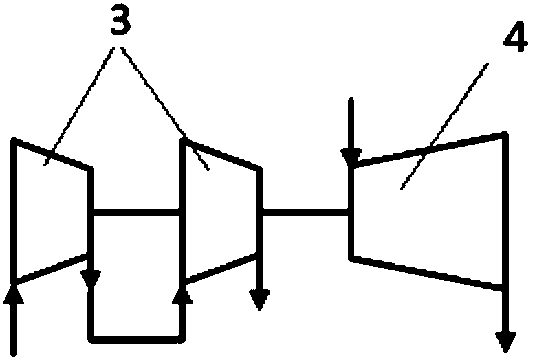 Supercritical mixed working medium steam turbine exhaust gas separation system and pumping method