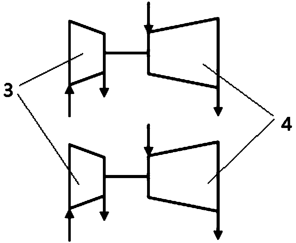 Supercritical mixed working medium steam turbine exhaust gas separation system and pumping method