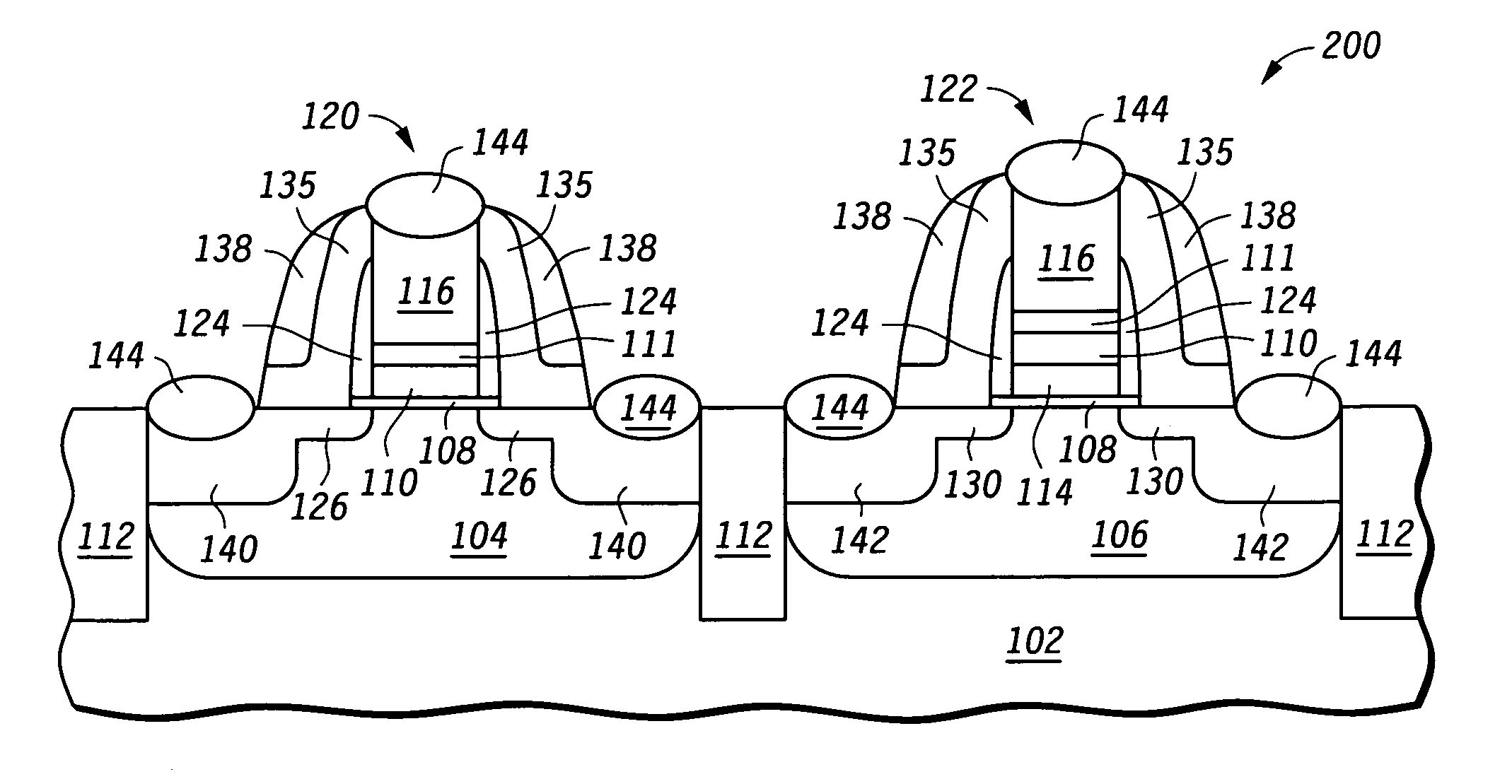 Metal gate transistor CMOS process and method for making