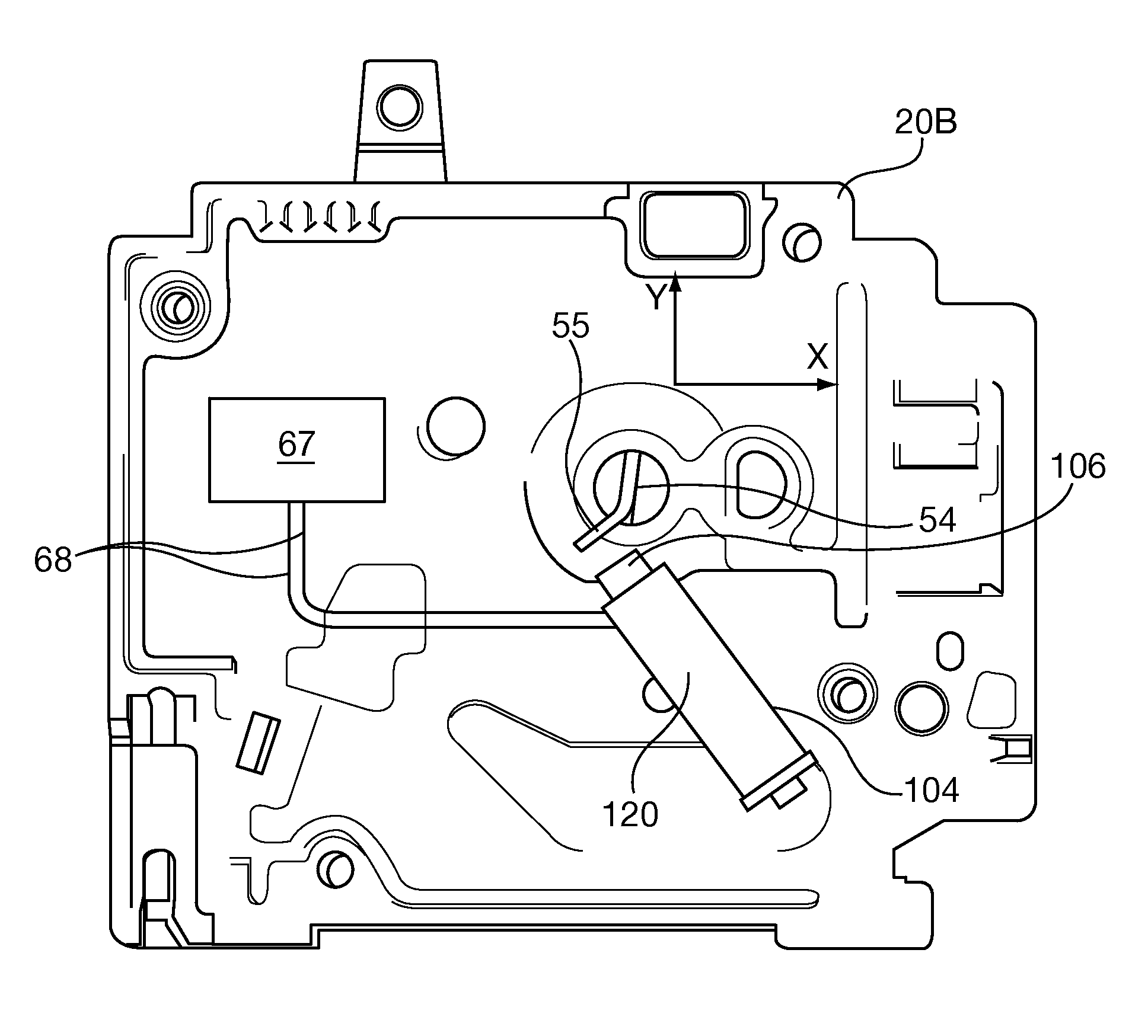 Electromagnet assembly directly driving latch of an electronic circuit breaker