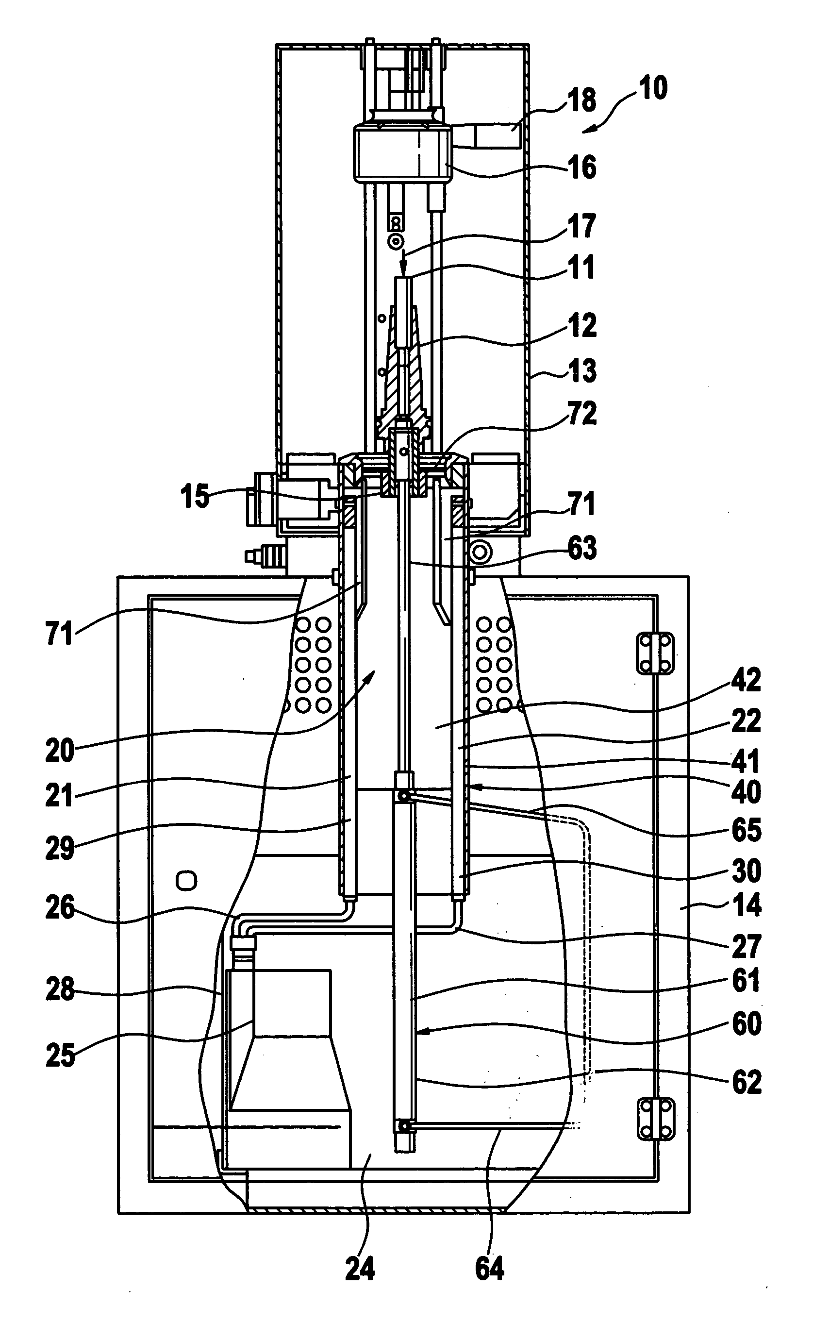 Device for thermally clamping and releasing tools in shrink-fit chucks