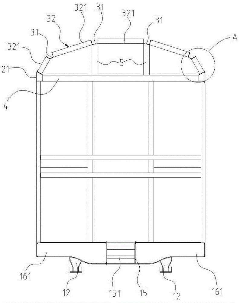 Structural steel framework of railway passenger car body