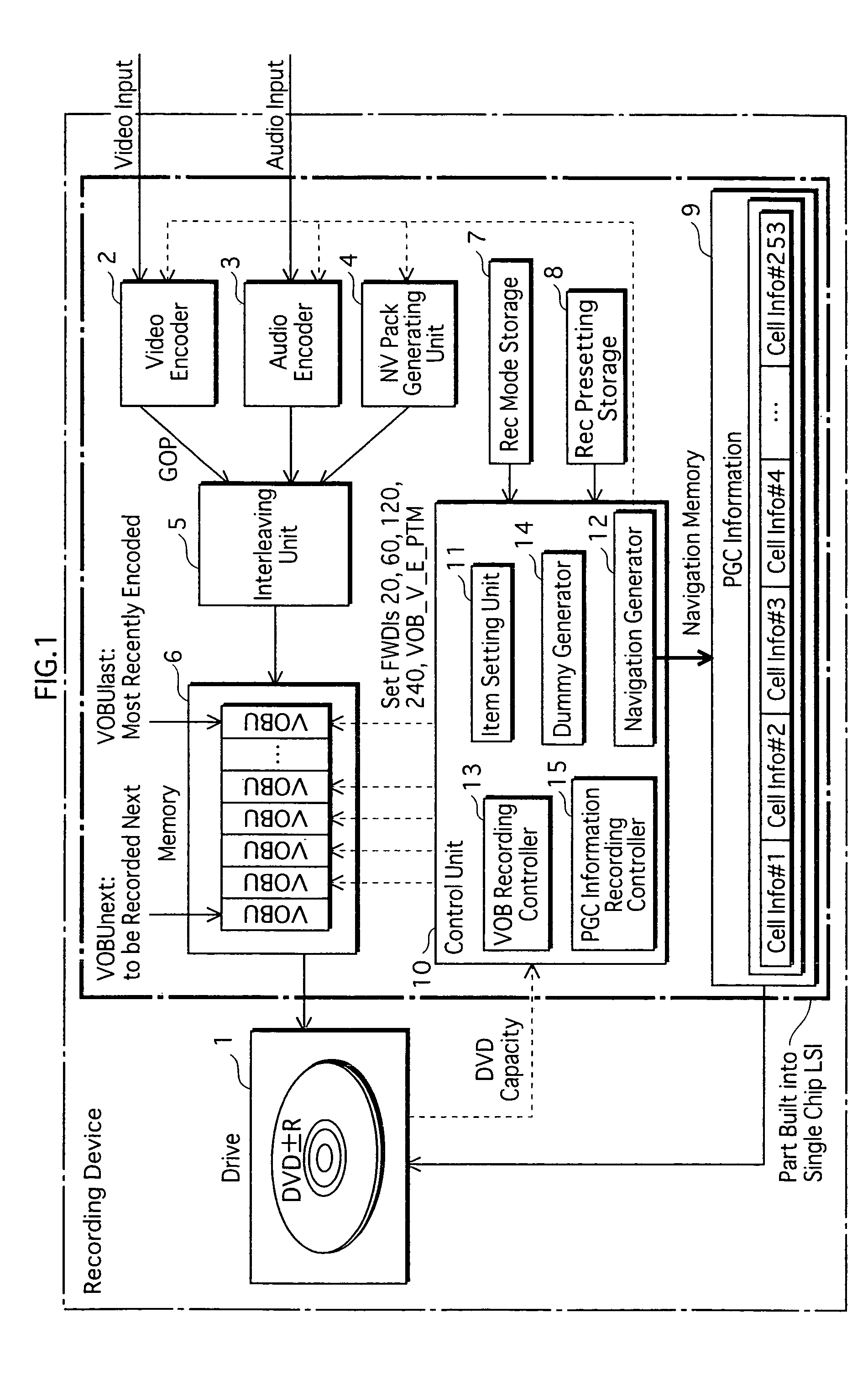 Device and method for recording real-time data