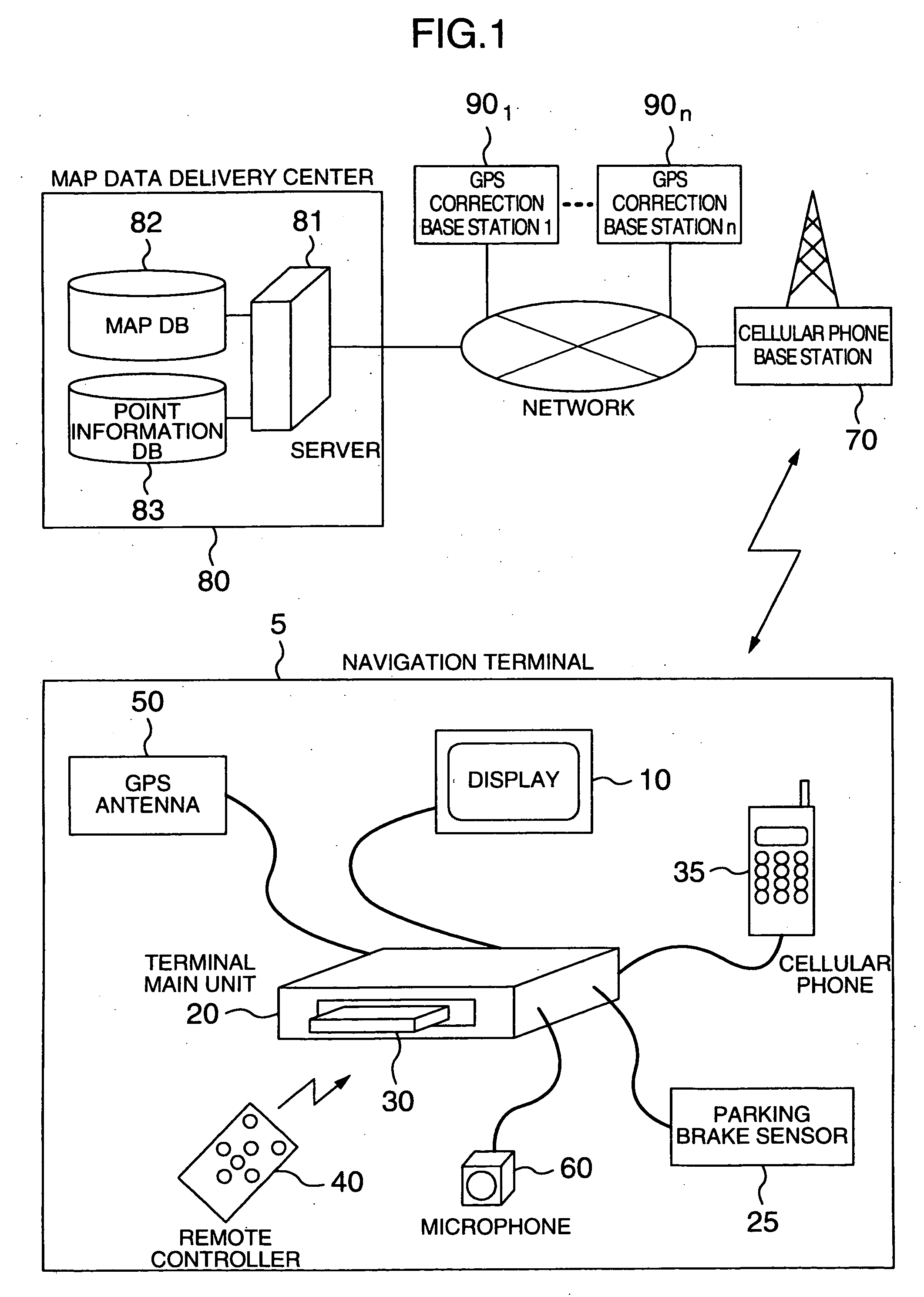 Navigation apparatus for receiving delivered information