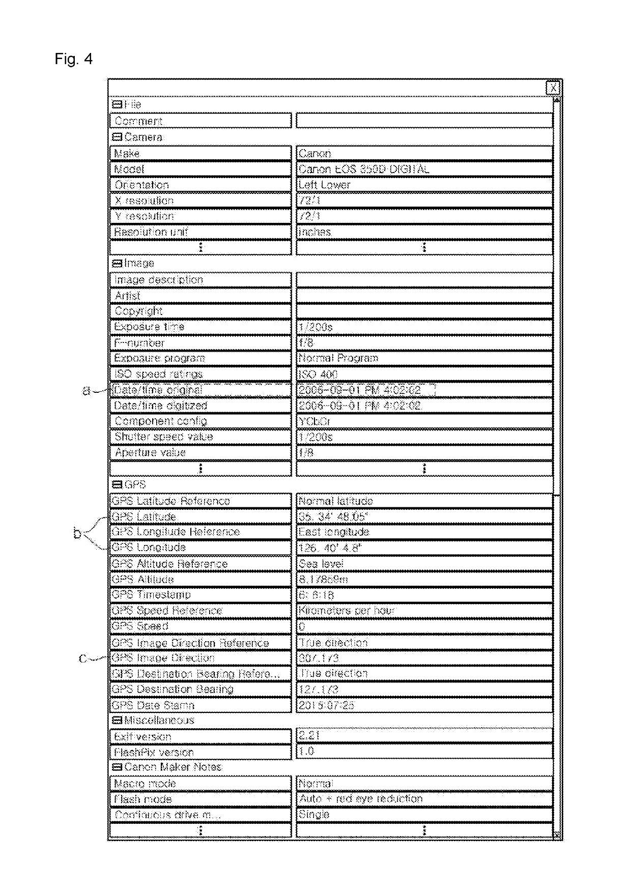 Method for editing photo file using GPS coordinate information