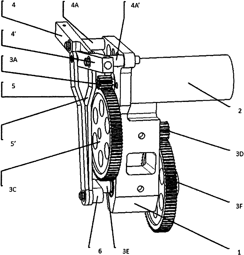 Flapping wing driving mechanism of two-level parallel gear reduction