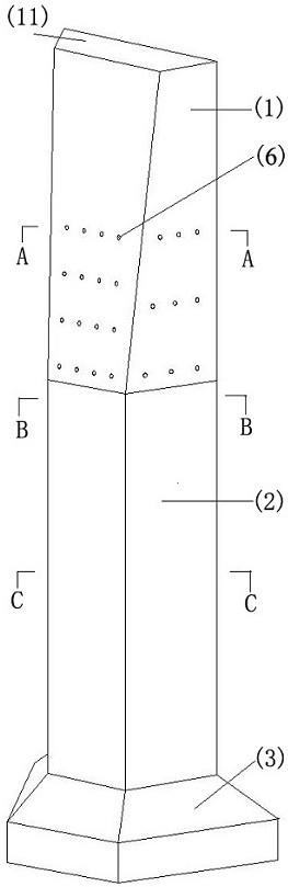 Trapezoid drainage slide-resistant pile with pile with additional toe and construction method thereof