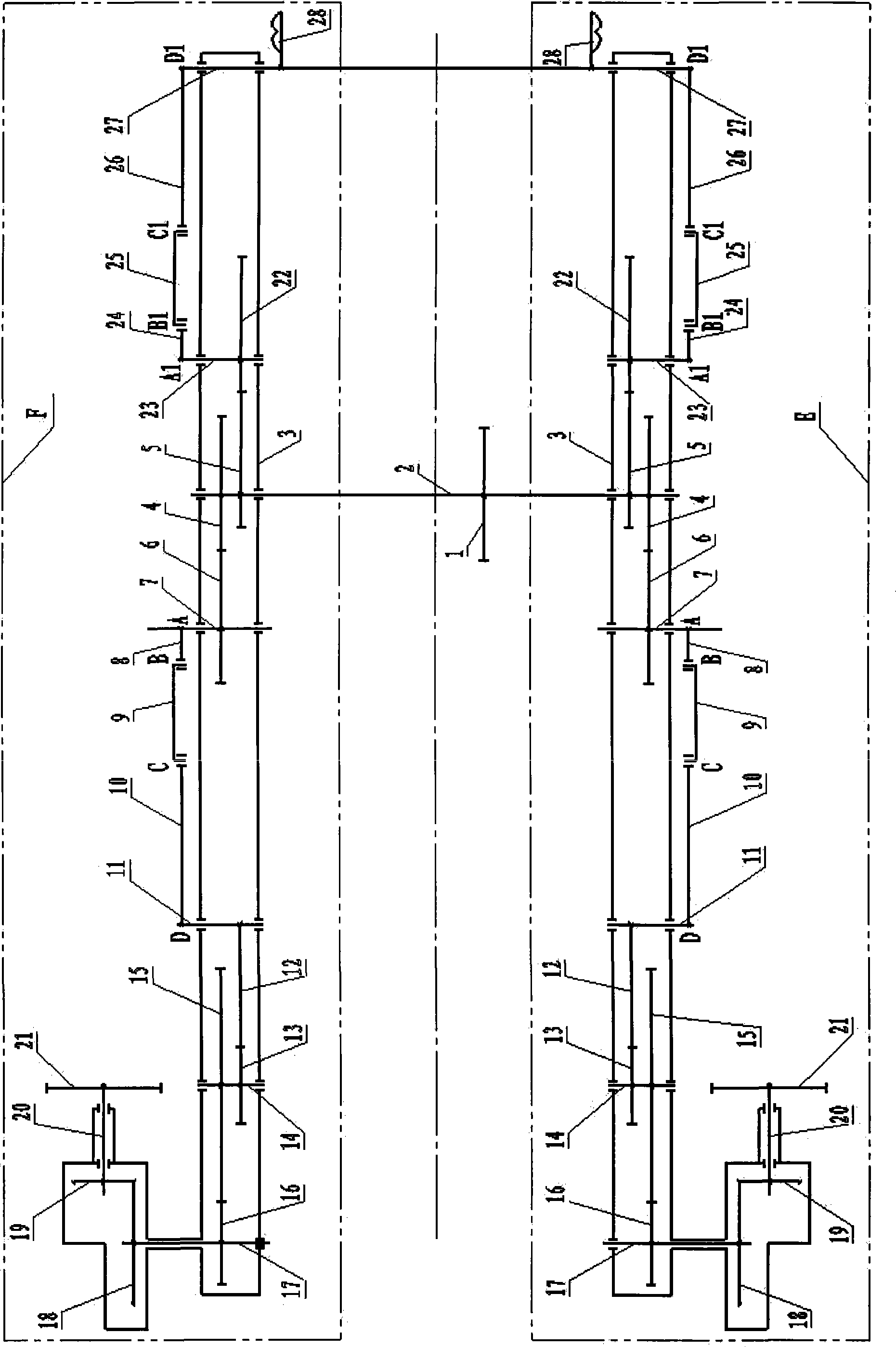 Elliptic gear-crank rocker weft insertion and beat-up mechanism of rapier loom