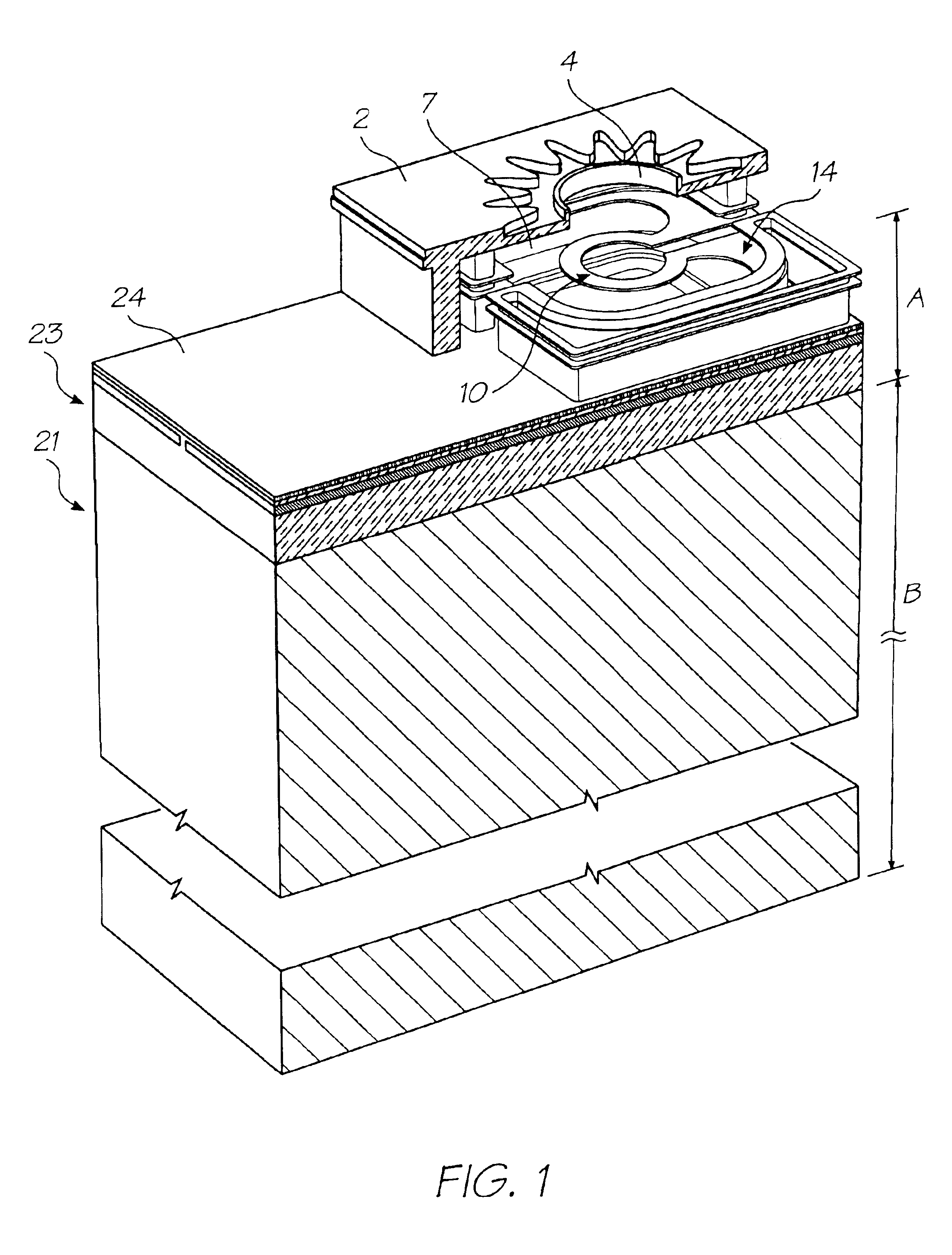 Inkjet printhead with ink supply passage formed from both sides of the wafer by overlapping etches