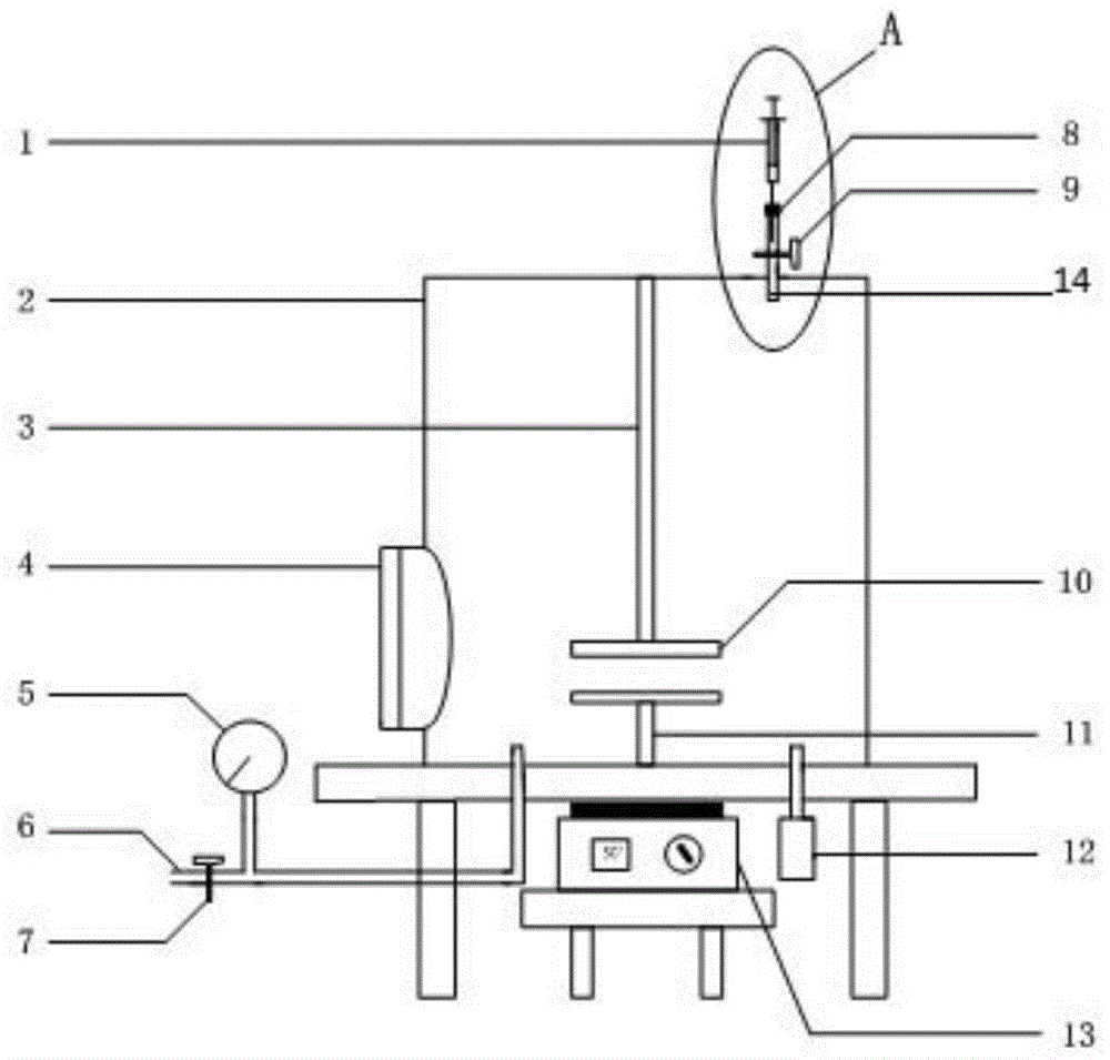 Device and experimental method for researching insulating property of micro water containing SF6 gas