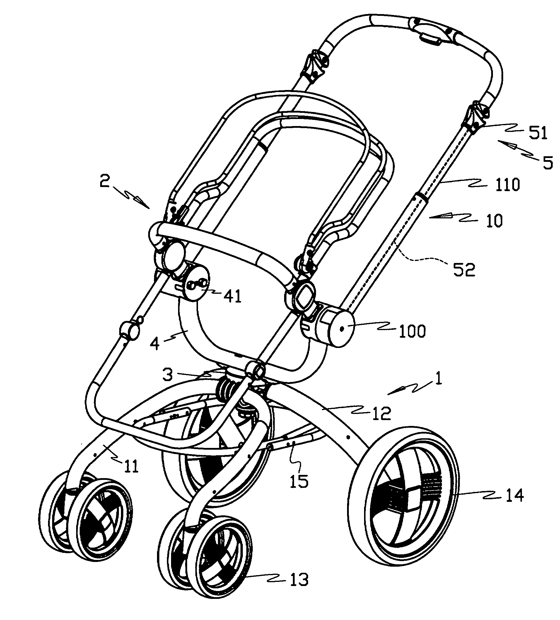 Baby stroller frame with seat direction changing mechanism