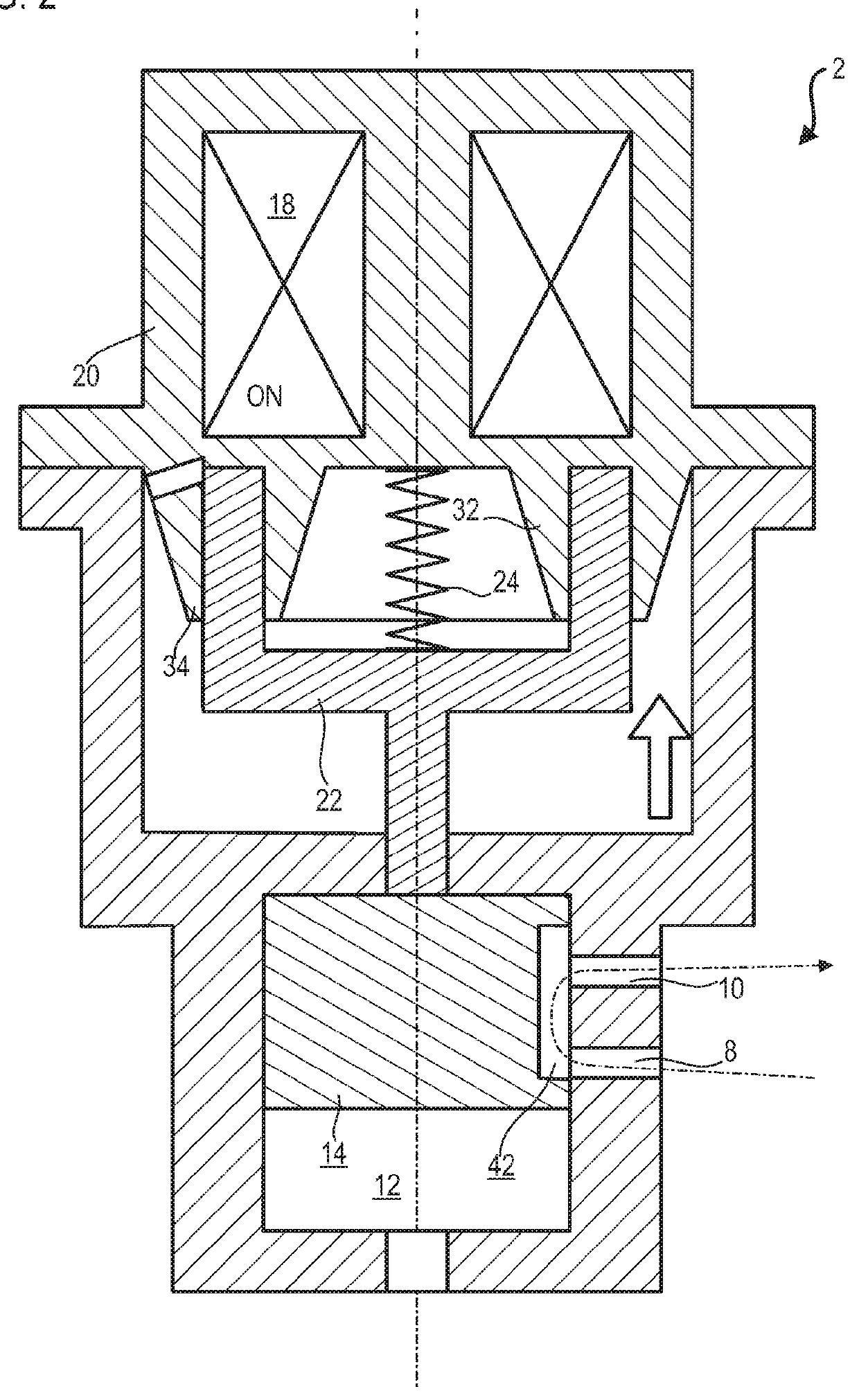 Valve with proportional electromagnetic actuator