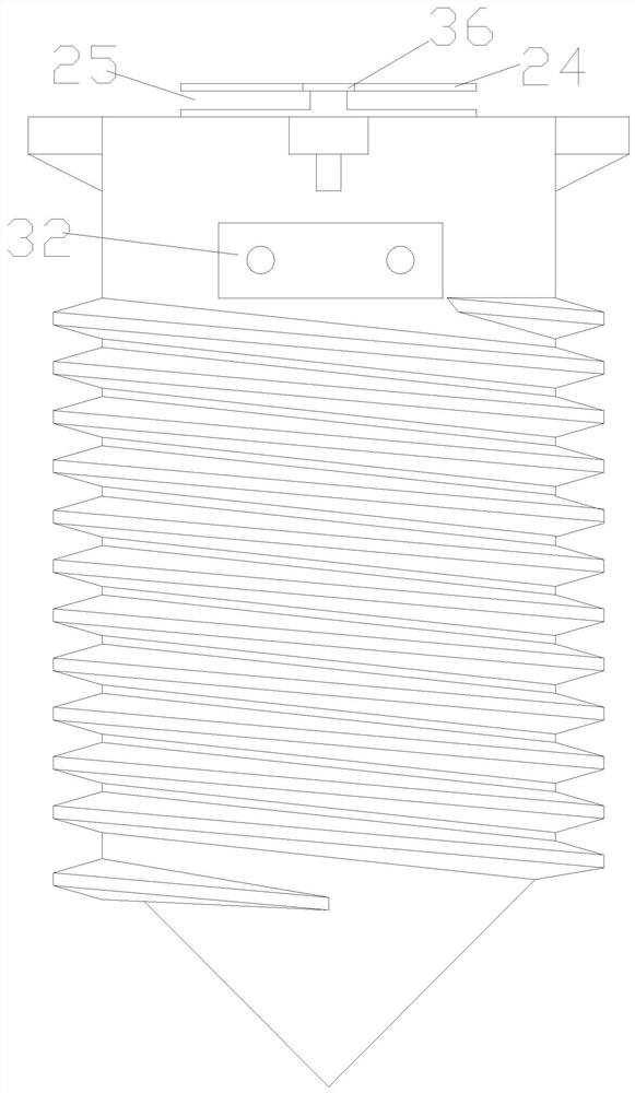 Screw-in hanging line pile and its installation device suitable for hard soil construction