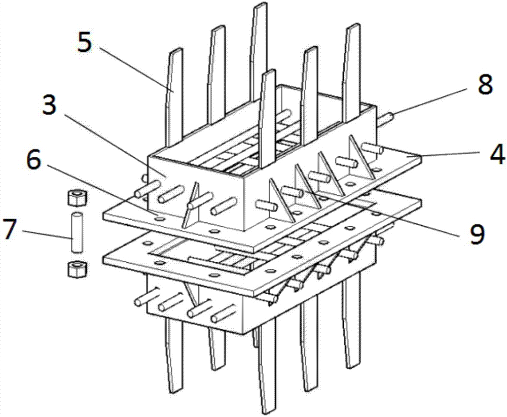 Positioning device for achieving embedded-sectional steel flat-joint bolt connection of concrete sectional prefabricated arch ribs and construction method of positioning device