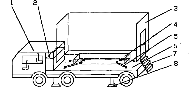 Vehicular earthquake simulator based on 4-RPS (Range Positioning System) space parallel mechanism