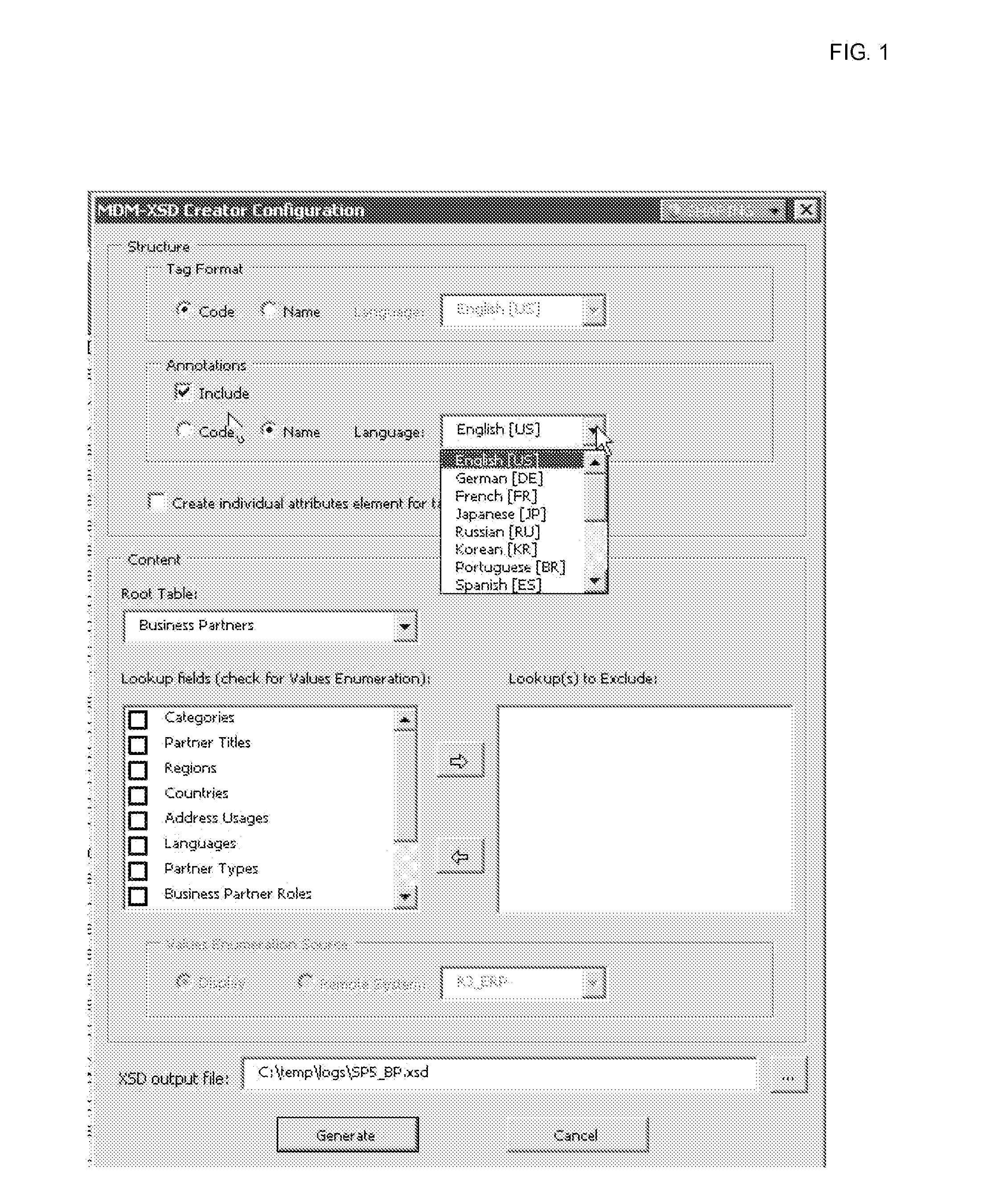 Database interface generator