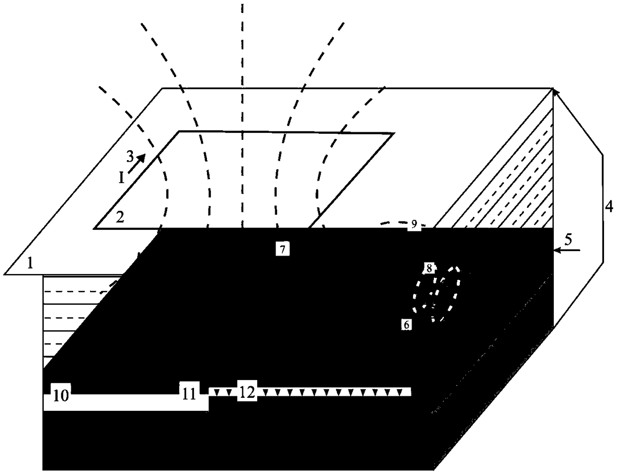 Side-excited loop source ground well transient electromagnetic detection method and system