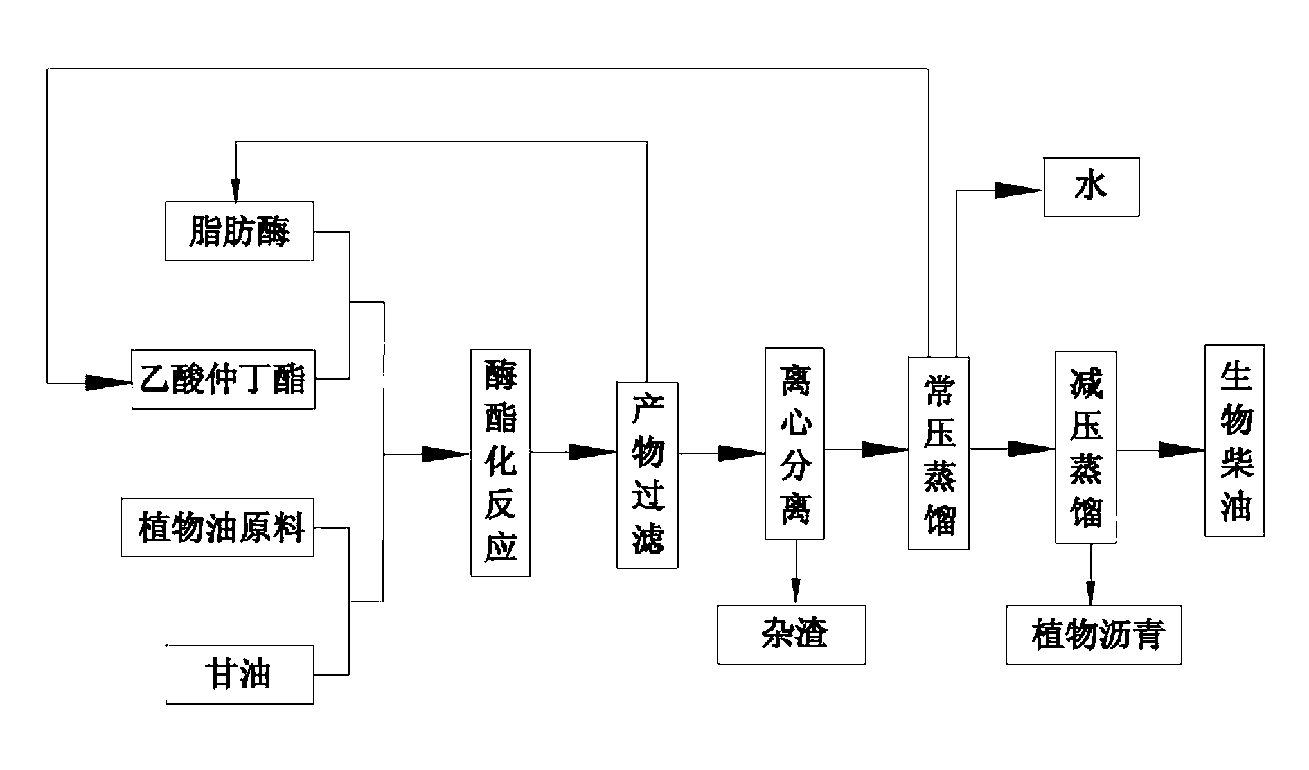 Method for preparing biodiesel by using biological enzyme