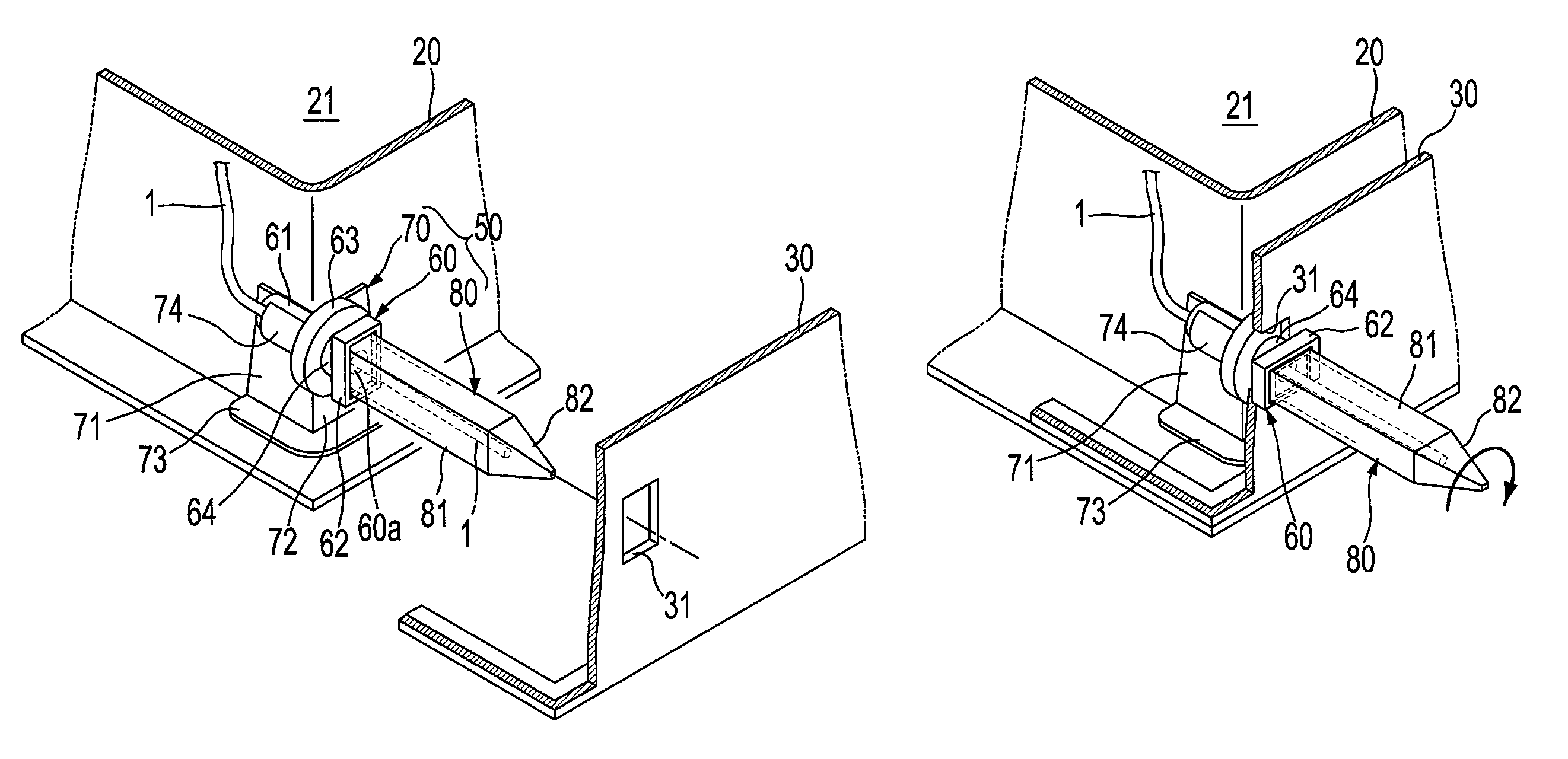 Refrigerator cable ejection method