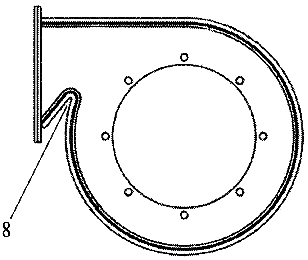 Kitchen ventilator volute edge folding and rolling device