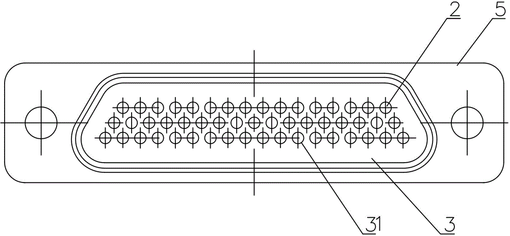 High-temperature resistance rectangular electrical connector