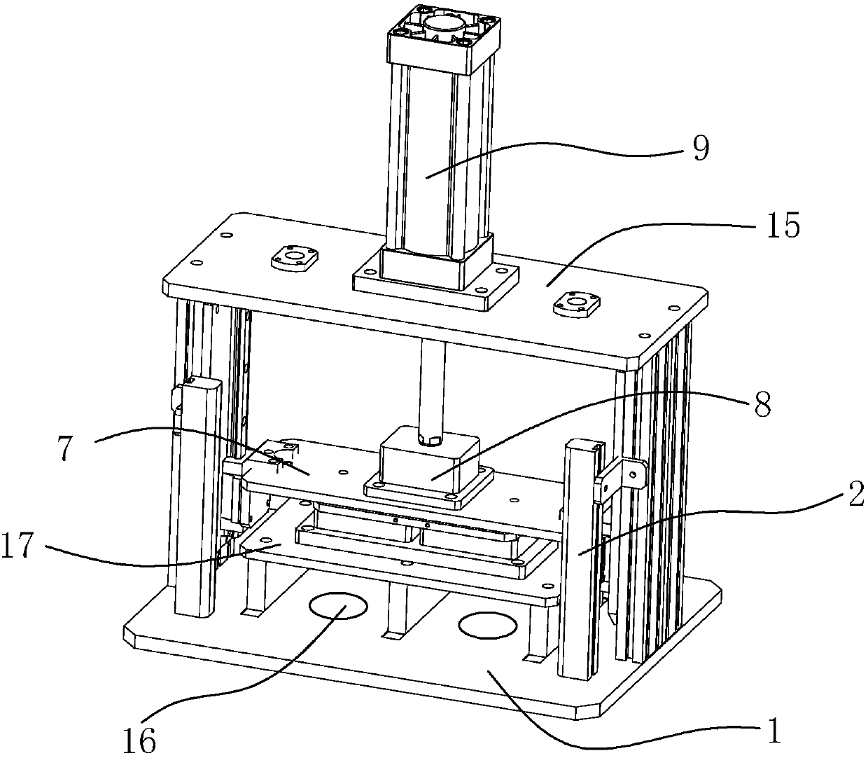 A cable head manufacturing device using electric control grating linkage