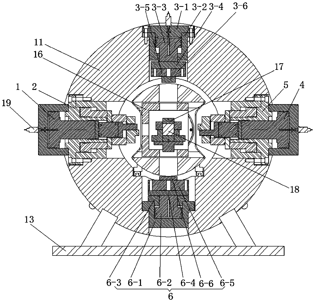 True triaxial multifunctional shearing test device and method for high-temperature and high-pressure hard rock