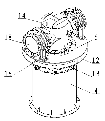 Flexible joint for large-sized water-taking pump boat