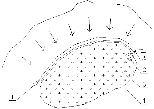 Low elevation greenbelt suitable for mountainous city washing runoff processing