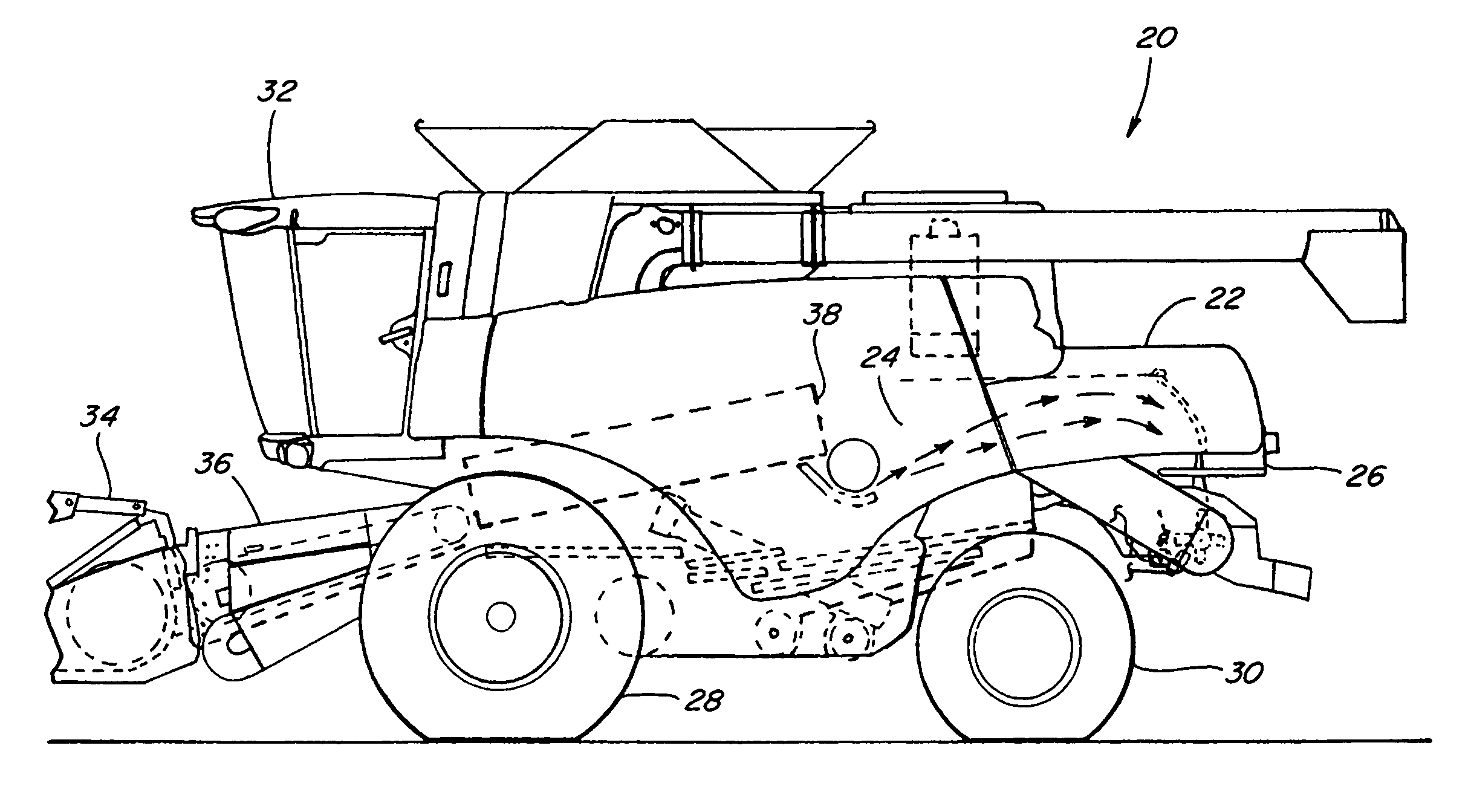 Combine harvester power management control