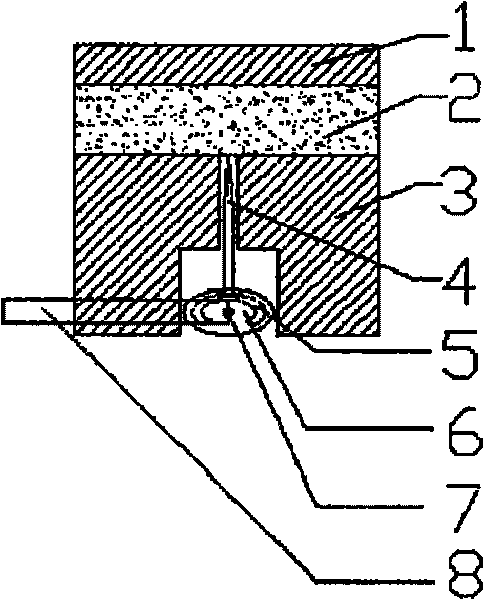 Die-forming process of bamboo particles used for packaging materials and die for hot-press forming thereby