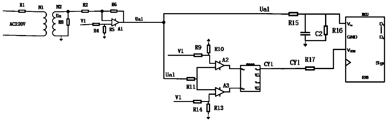 Embedded feeder terminal residual voltage detection circuit