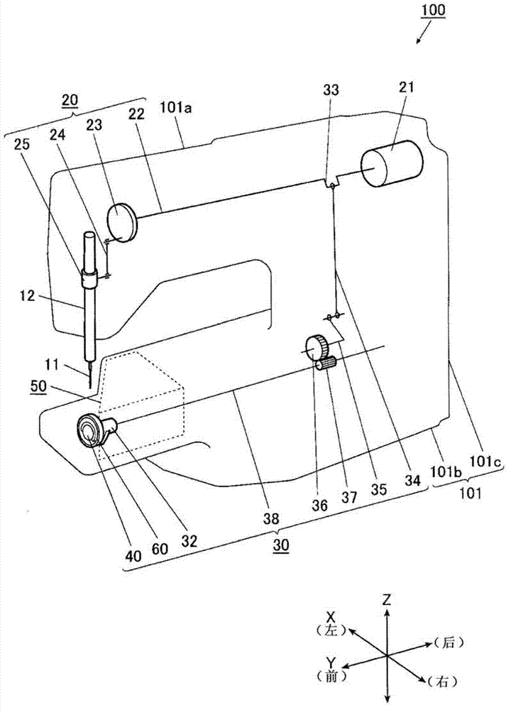 Half rotation shuttle for sewing machine and sewing machine