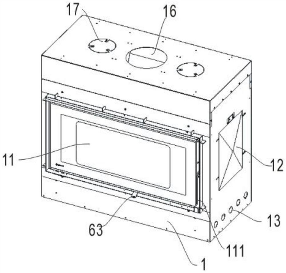 Double-furnace-door wood combustion furnace heating system