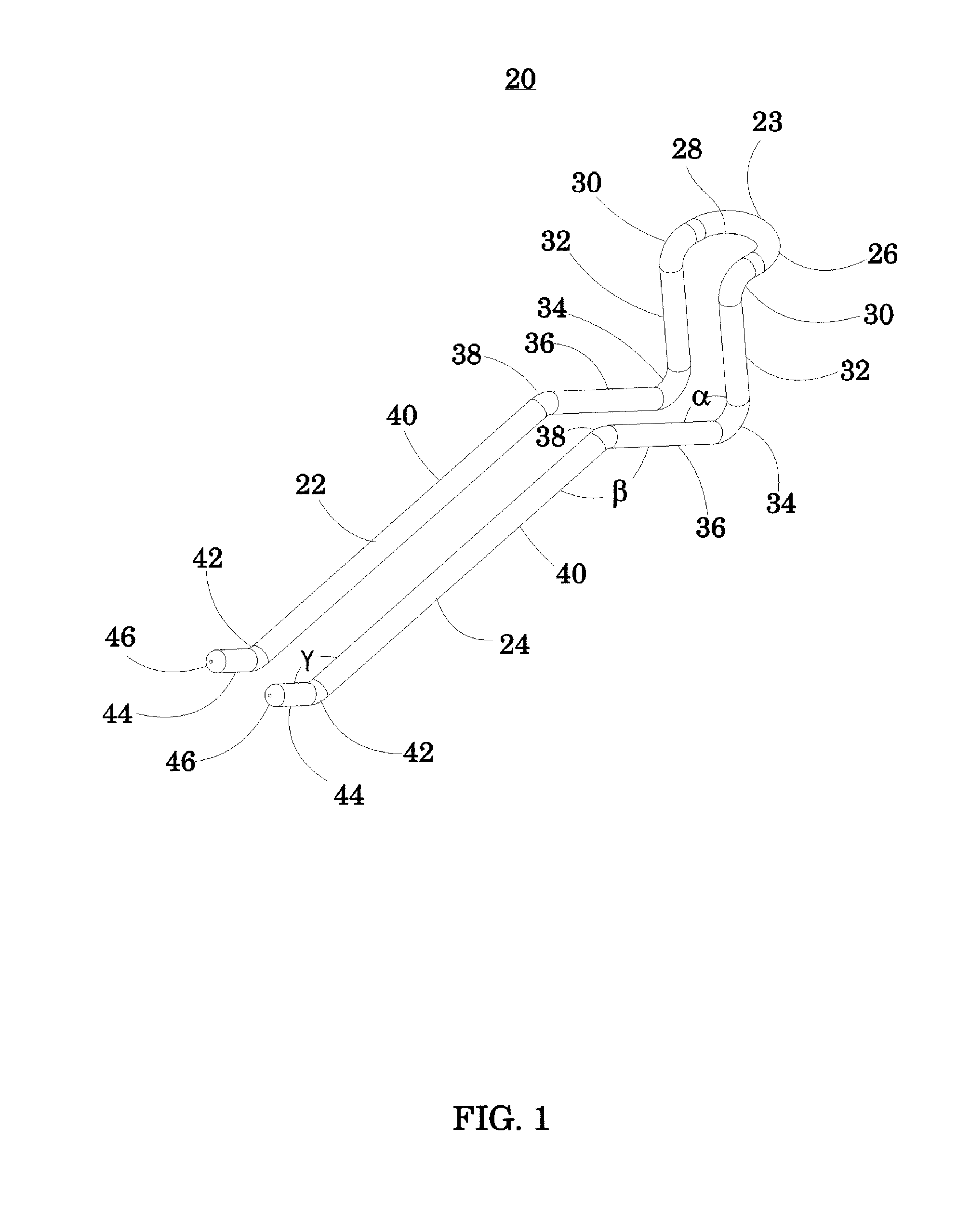 Fixed angle dual prong pin fixation system