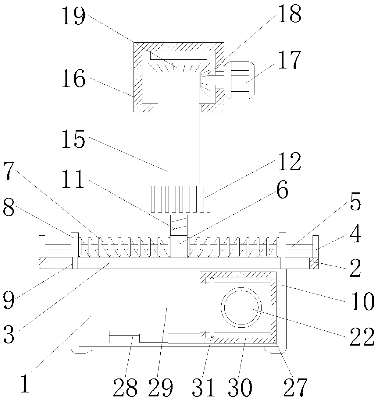 Adjustable projection device for information technology research and using method