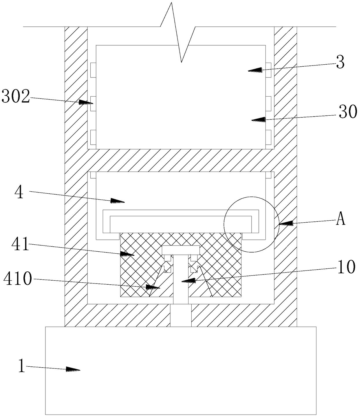 Inverted-mold board concrete clearing equipment for building monitoring