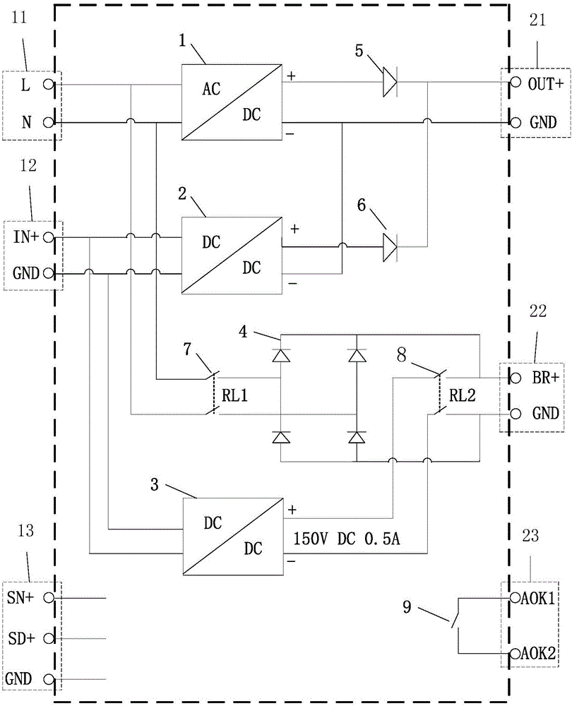 Switching power supply device and variable propeller system control cabinet