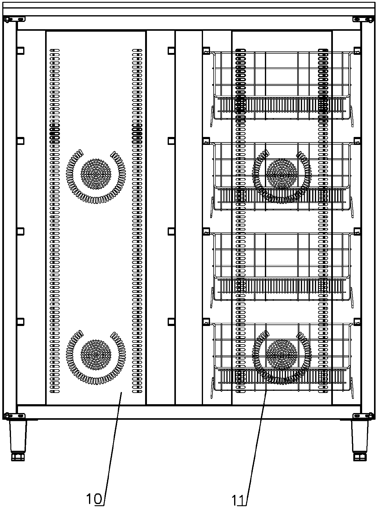 Double-door light wave disinfection cabinet