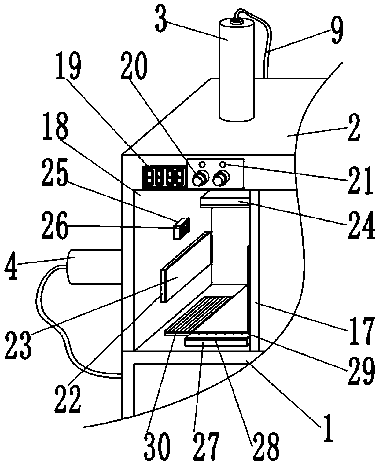 Aluminum cellular board rigidity testing device based on external environment simulation