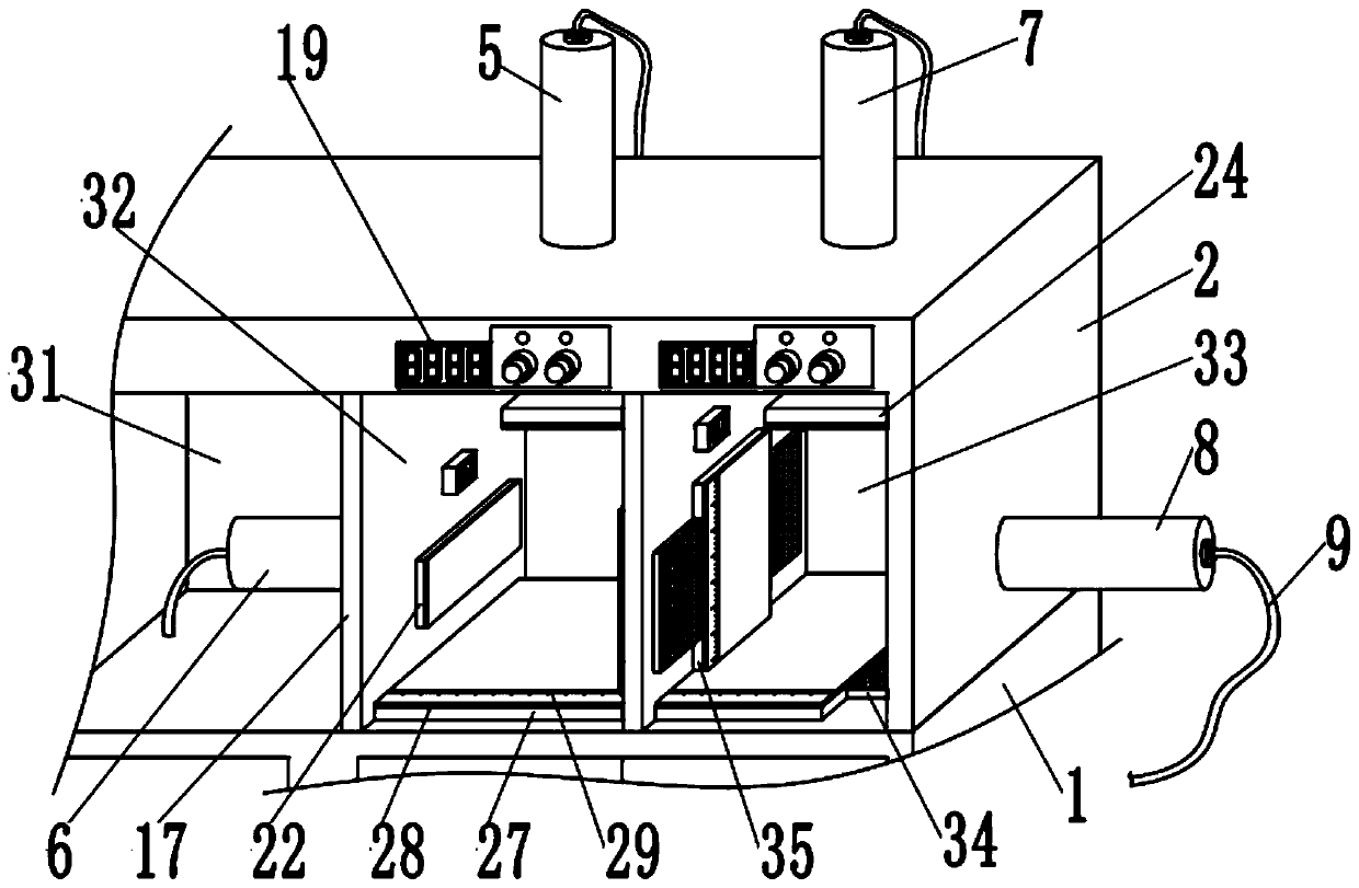 Aluminum cellular board rigidity testing device based on external environment simulation