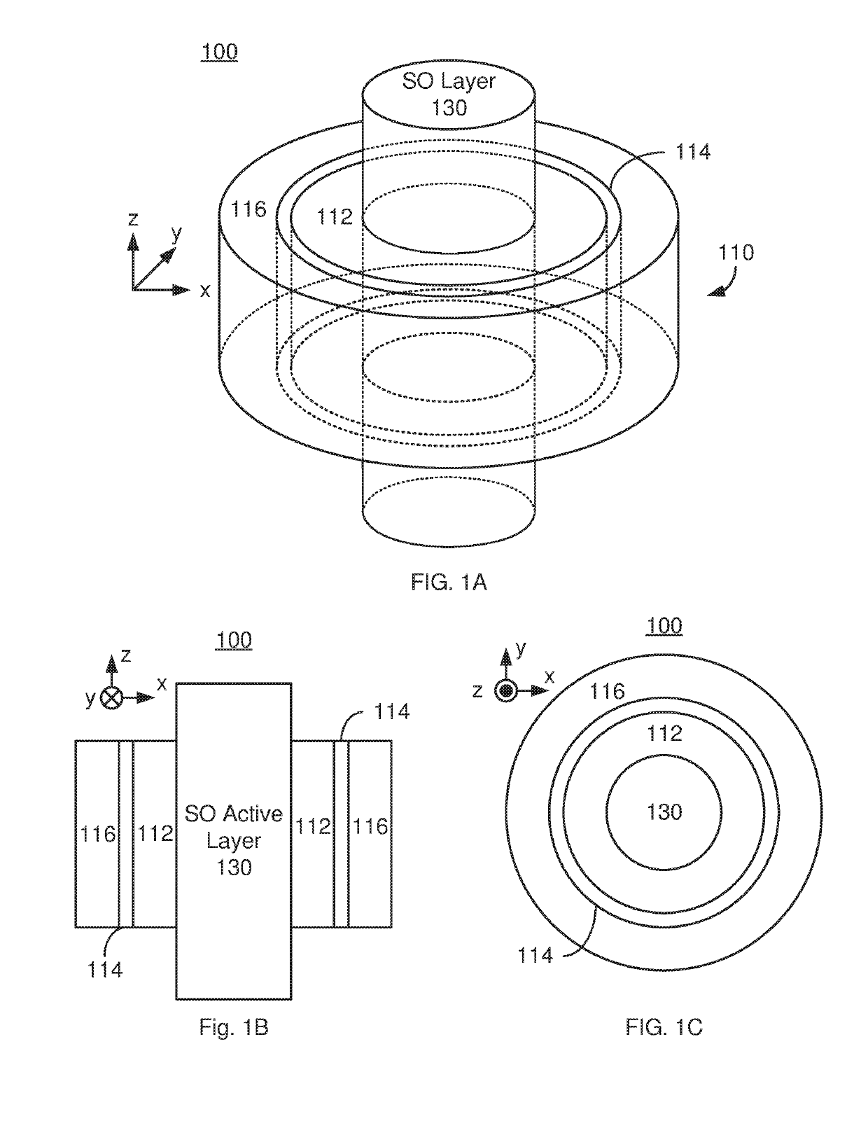 Vertical spin orbit torque devices