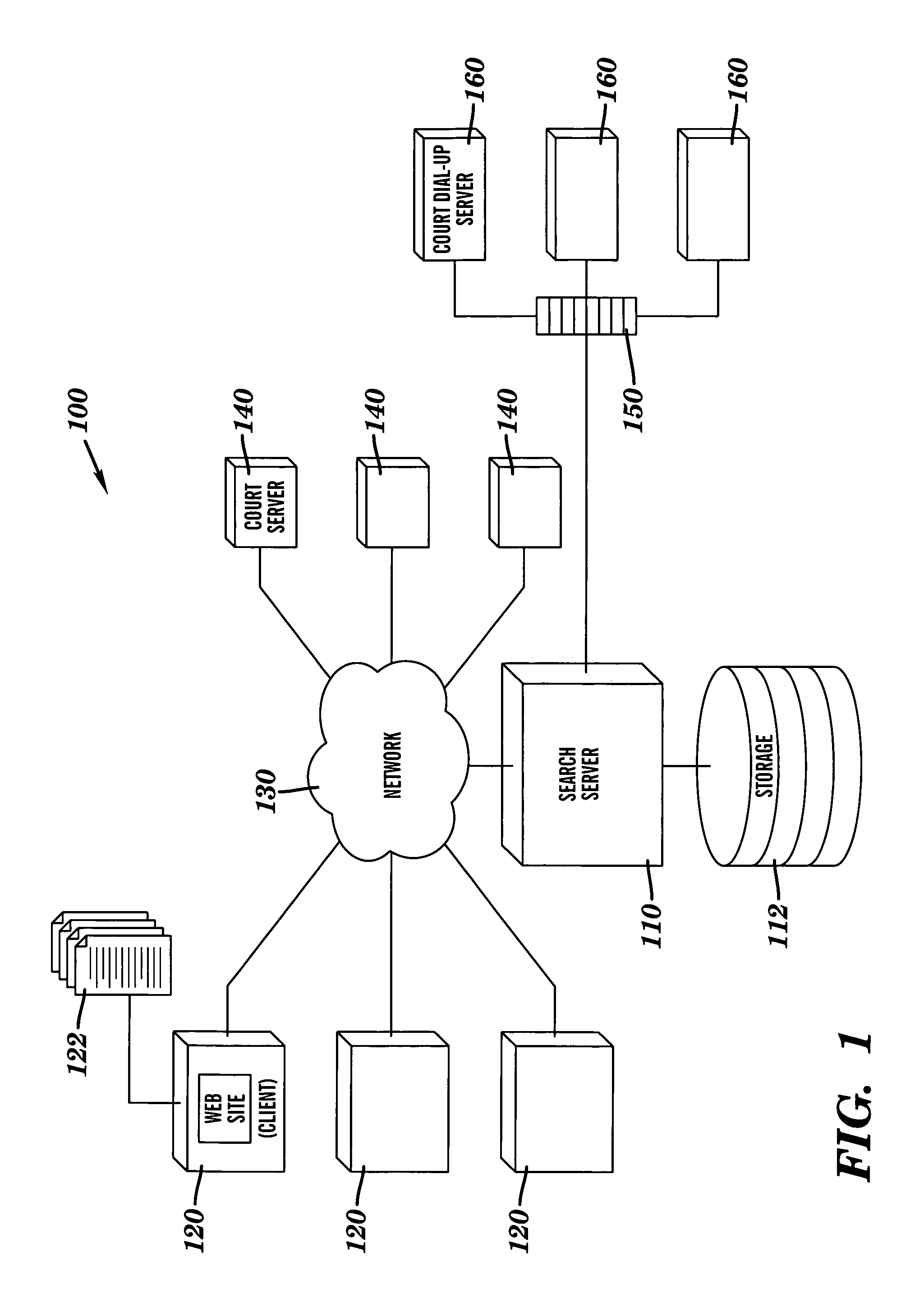 Method, system and computer-readable medium for accessing and retrieving court records, items and documents