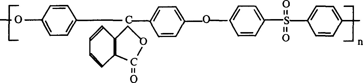 Ultrafiltration membrane of hollow fiber made form polyarylether sulfone or polyarylether ketone of containing phenolphthalein lateral group, and preparation method