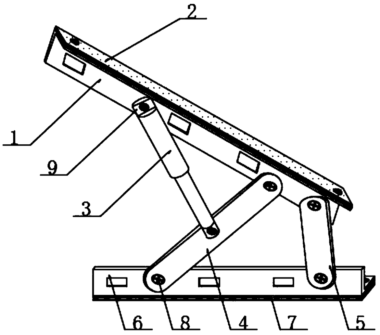 Telescopic type supporting device used for automobile engine cover