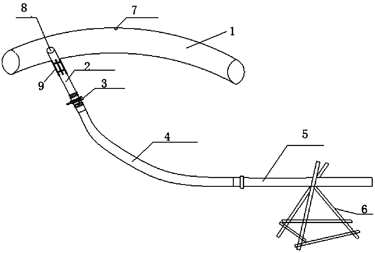 Method for concrete pouring in arch bridge steel pipe, device and application thereof