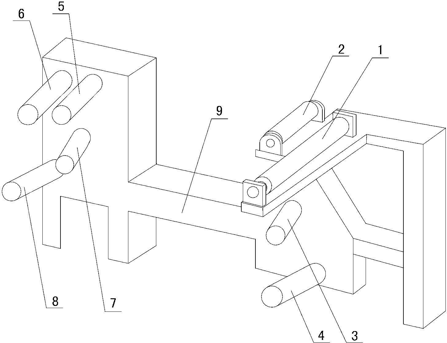 Carbon fiber tow layered conveying device